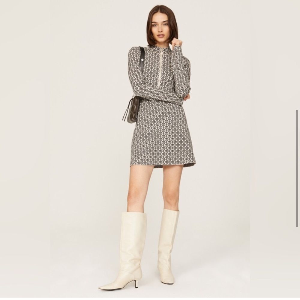 Maje Monochrome Patterned Mini Dress - Picture 12 of 12